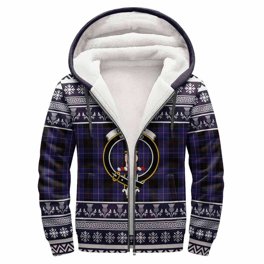 Dunlop Clan Tartan Christmas Fleece Hoodie with Family Crest - Tartan Vibes Clothing