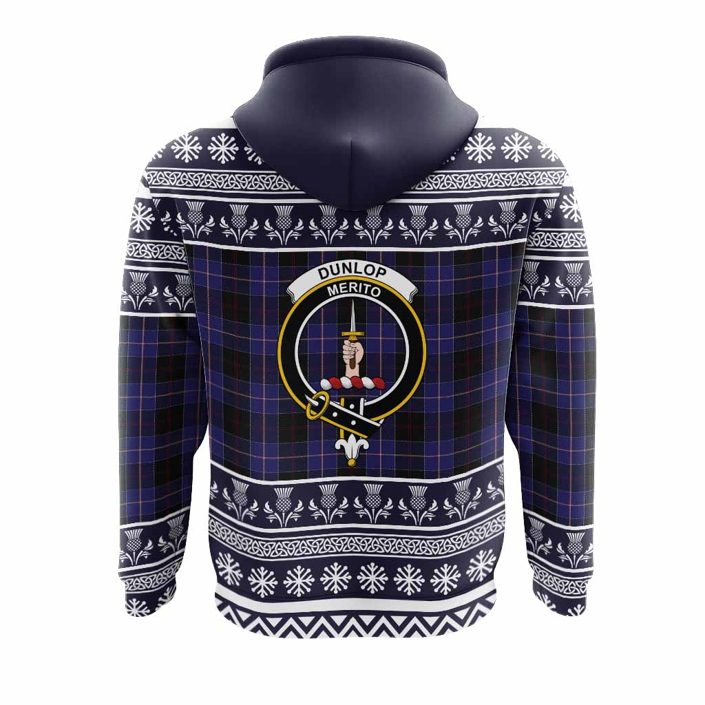 Dunlop Clan Tartan Christmas Hoodie with Family Crest - Tartan Vibes Clothing