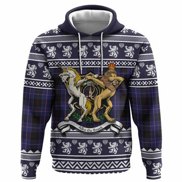 Dunlop Clan Tartan Crest Christmas Hoodie Coat of Arms Funny Style