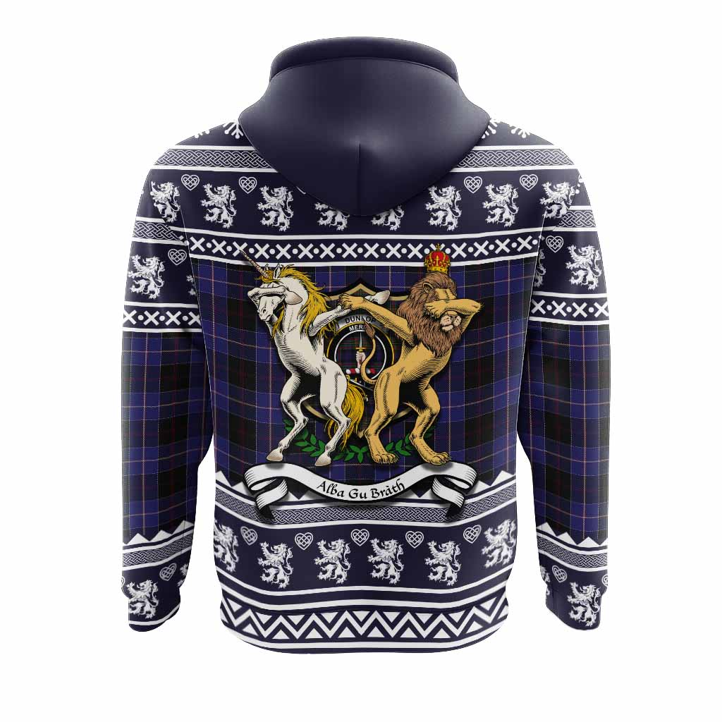 Dunlop Clan Tartan Crest Christmas Hoodie Coat of Arms Funny Style - Tartan Vibes Clothing
