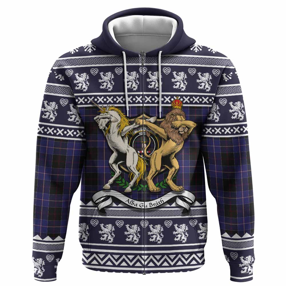 Dunlop Clan Tartan Crest Christmas Hoodie Coat of Arms Funny Style - Tartan Vibes Clothing