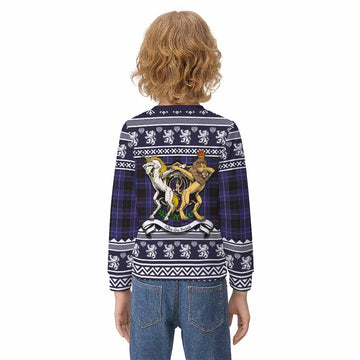 Dunlop Clan Tartan Crest Christmas Kid Ugly Sweatshirt Coat of Arms Funny Style