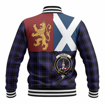 Dunlop Crest Tartan Baseball Jacket with Lion Rampant Saltire Style