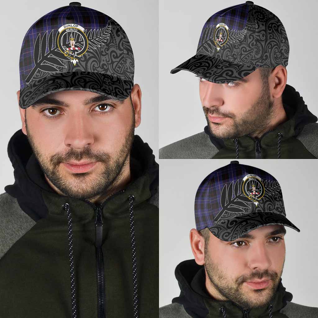 Dunlop Crest Tartan Classic Cap with New Zealand Silver Fern Half Style