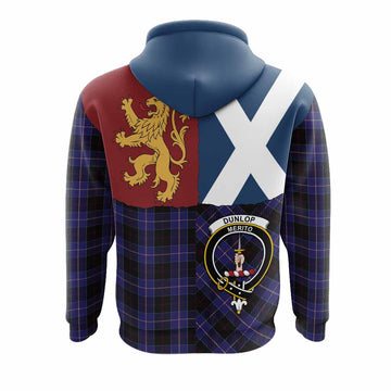 Dunlop Crest Tartan Hoodie with Lion Rampant Saltire Style