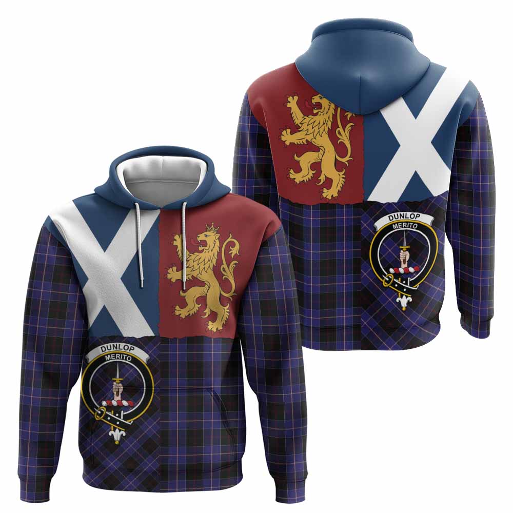 Dunlop Crest Tartan Hoodie with Lion Rampant Saltire Style