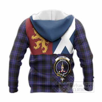 Dunlop Crest Tartan Knitted Hoodie with Lion Rampant Saltire Style