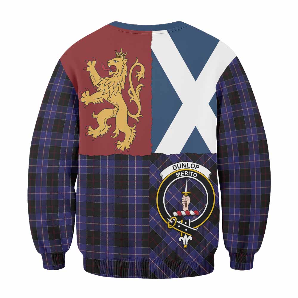 Dunlop Crest Tartan Sweatshirt with Lion Rampant Saltire Style