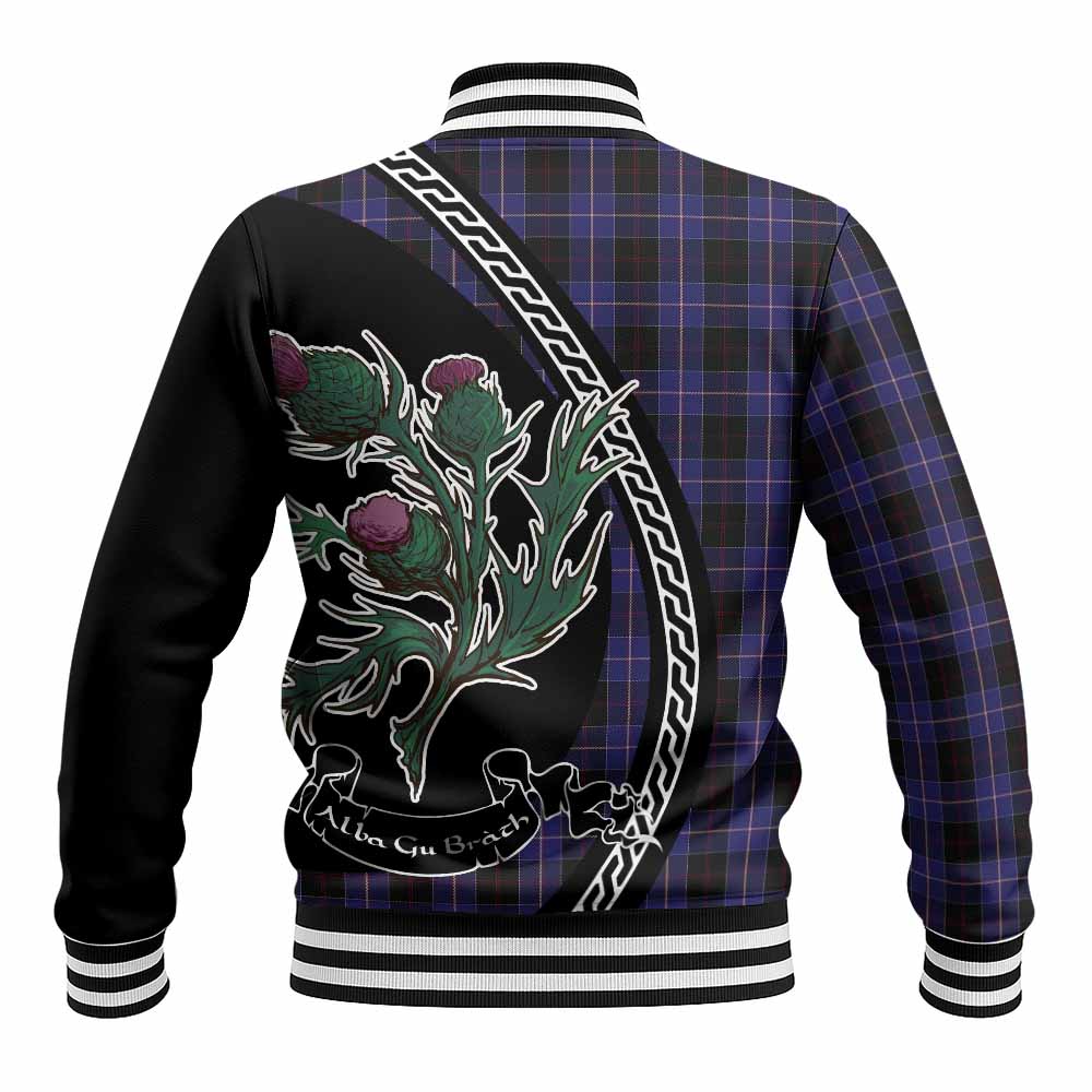 Dunlop Family Crest Tartan Baseball Jacket Alba Thistle Inspired - Tartan Vibes Clothing