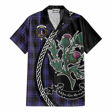 Dunlop Family Crest Tartan Cotton Hawaiian Shirt Alba Thistle Inspired - Tartan Vibes Clothing