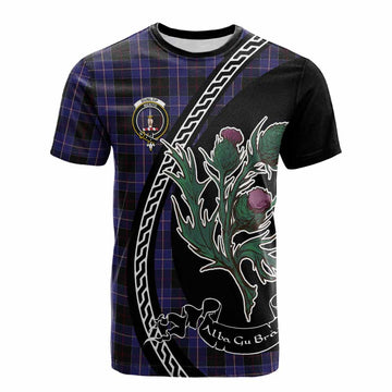 Dunlop Family Crest Tartan Cotton T-shirt Alba Thistle Inspired - Tartan Vibes Clothing