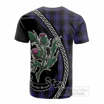 Dunlop Family Crest Tartan Cotton T-shirt Alba Thistle Inspired - Tartan Vibes Clothing