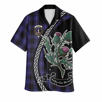 Dunlop Family Crest Tartan Hawaiian Shirt Alba Thistle Inspired