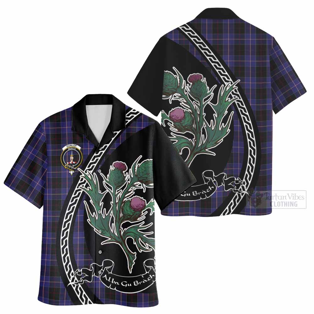 Dunlop Family Crest Tartan Hawaiian Shirt Alba Thistle Inspired - Tartan Vibes Clothing