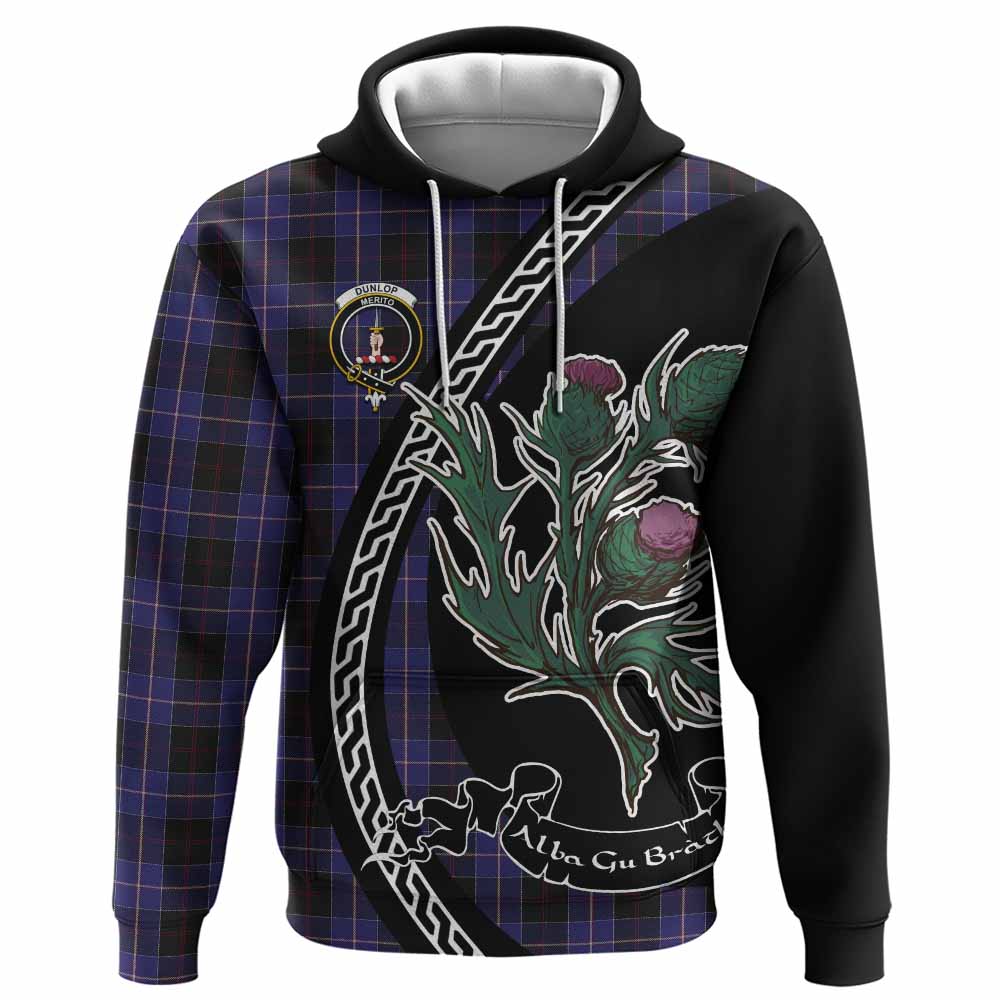 Dunlop Family Crest Tartan Hoodie Alba Thistle Inspired - Tartan Vibes Clothing