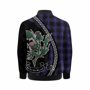 Dunlop Family Crest Tartan Kid Bomber Jacket Alba Thistle Inspired
