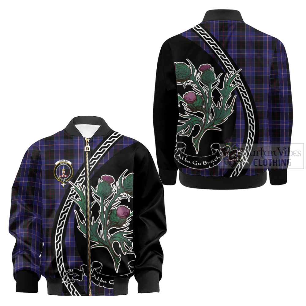 Dunlop Family Crest Tartan Kid Bomber Jacket Alba Thistle Inspired - Tartan Vibes Clothing