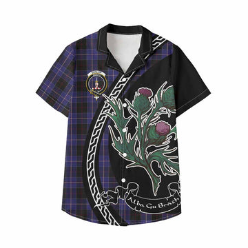 Dunlop Family Crest Tartan Kid Hawaiian Shirt Alba Thistle Inspired - Tartan Vibes Clothing