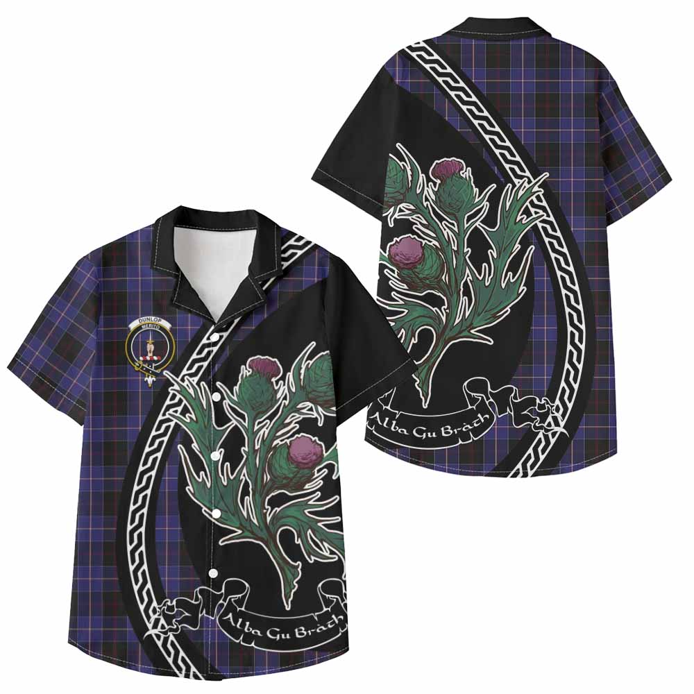 Dunlop Family Crest Tartan Kid Hawaiian Shirt Alba Thistle Inspired - Tartan Vibes Clothing