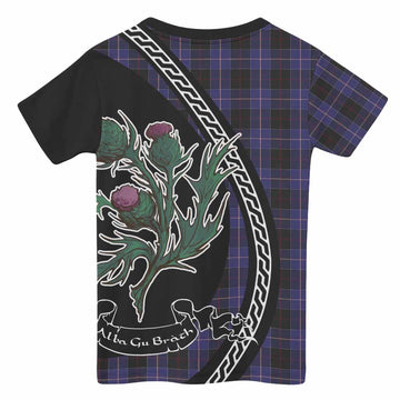 Dunlop Family Crest Tartan Kid T-shirt Alba Thistle Inspired - Tartan Vibes Clothing