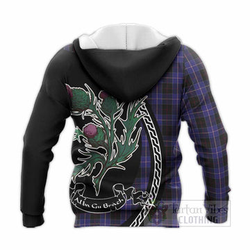 Dunlop Family Crest Tartan Knitted Hoodie Alba Thistle Inspired