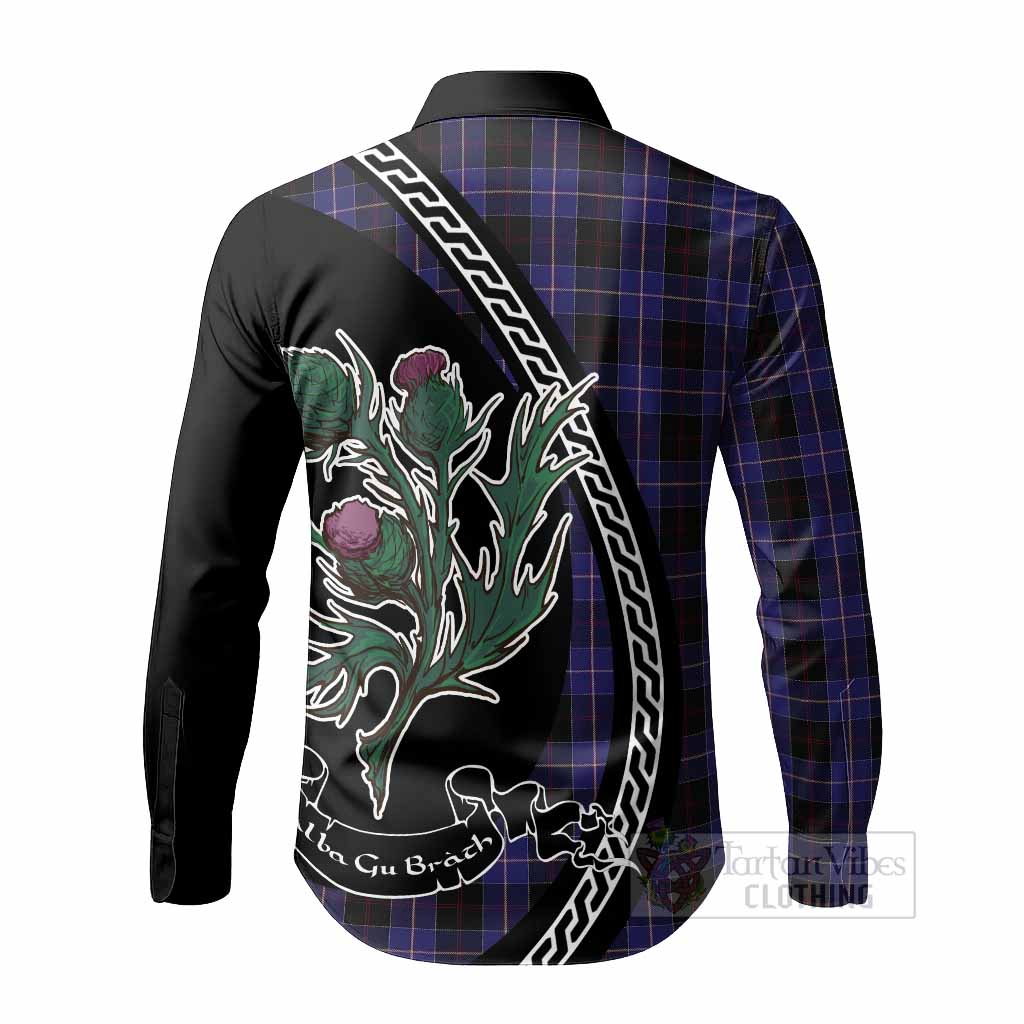 Dunlop Family Crest Tartan Long Sleeve Button Shirts Alba Thistle Inspired - Tartan Vibes Clothing