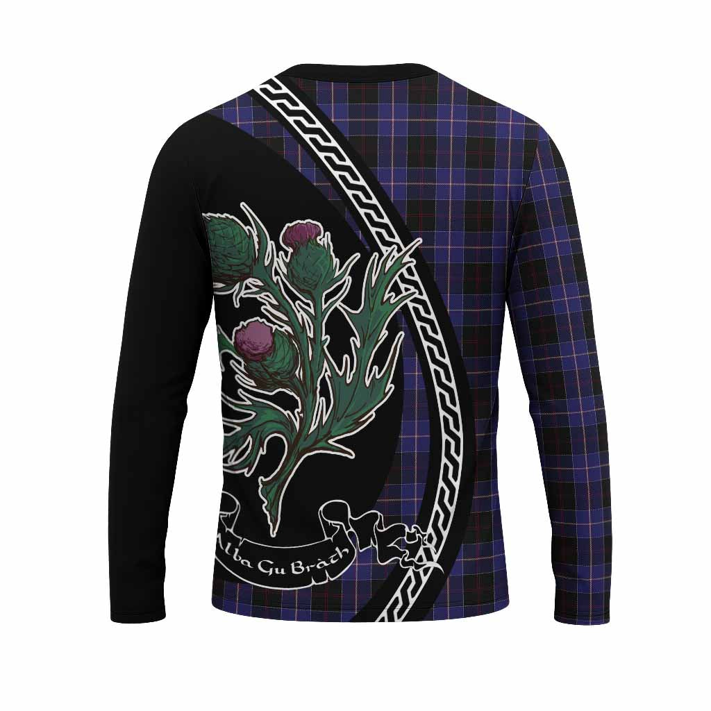 Dunlop Family Crest Tartan Long Sleeve T-Shirt Alba Thistle Inspired - Tartan Vibes Clothing