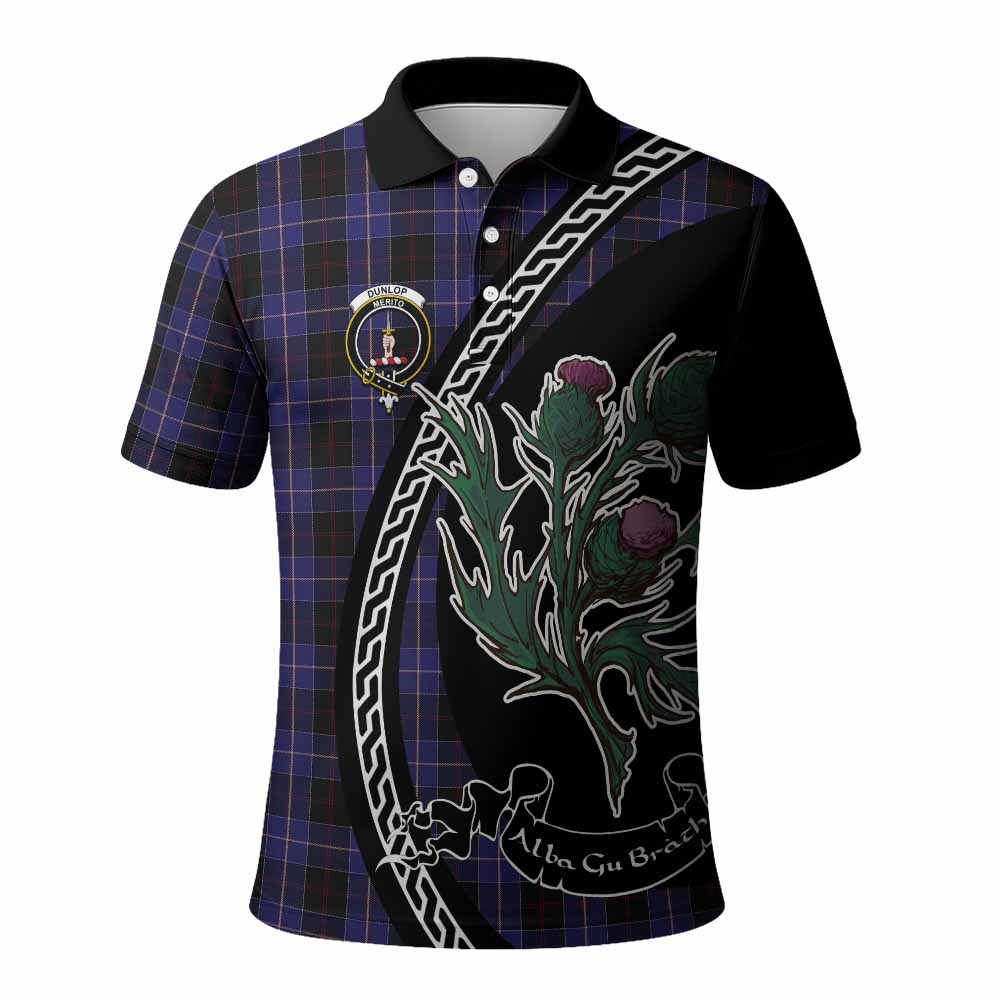 Dunlop Family Crest Tartan Polo Shirt Alba Thistle Inspired - Tartan Vibes Clothing