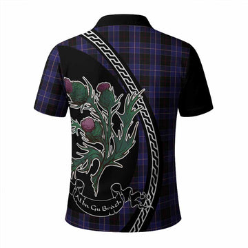 Dunlop Family Crest Tartan Polo Shirt Alba Thistle Inspired