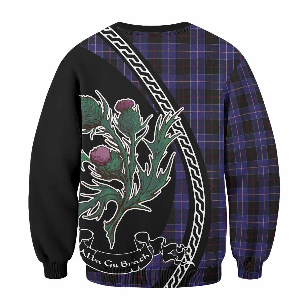 Dunlop Family Crest Tartan Sweatshirt Alba Thistle Inspired - Tartan Vibes Clothing