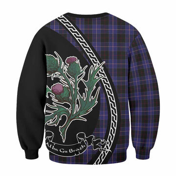 Dunlop Family Crest Tartan Sweatshirt Alba Thistle Inspired