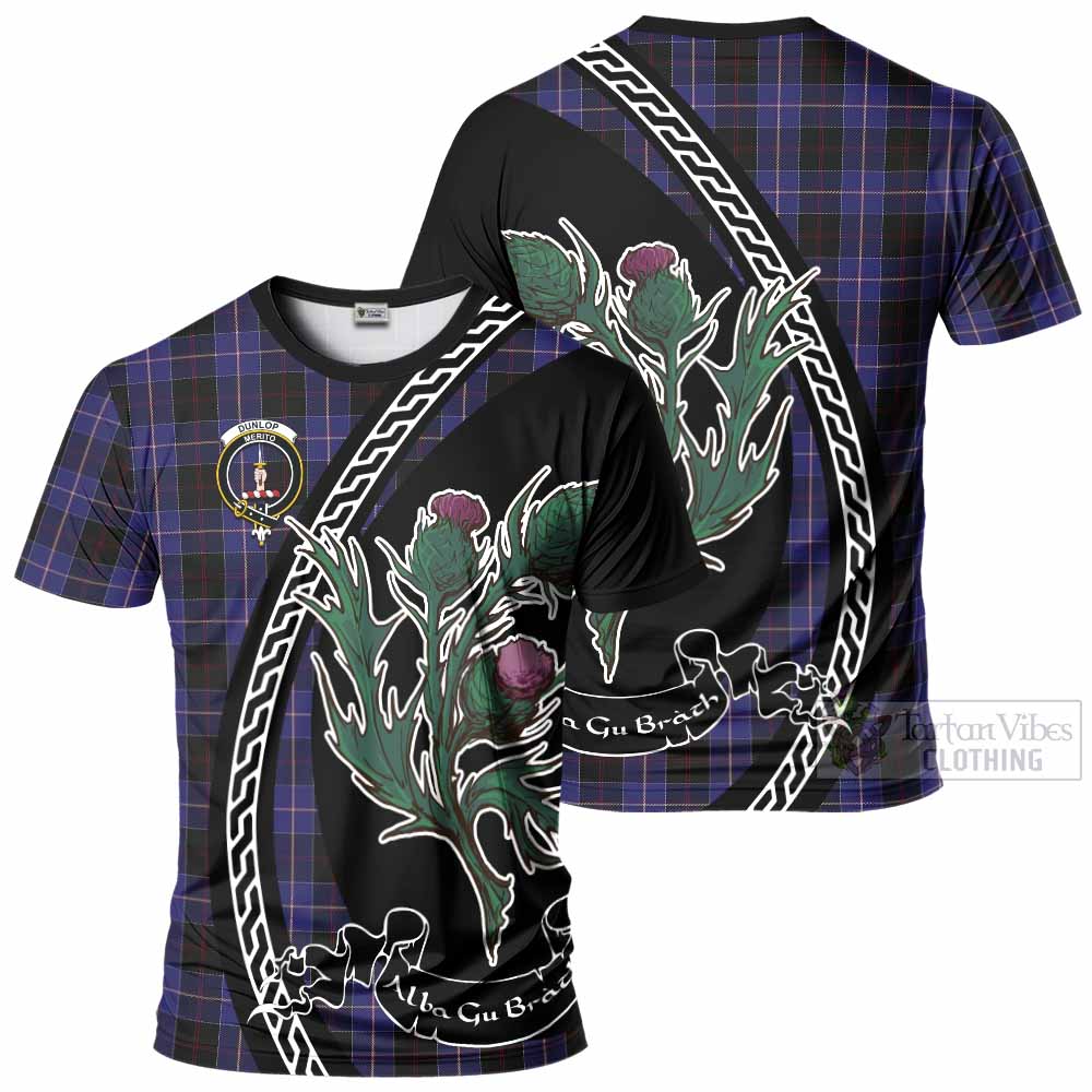 Dunlop Family Crest Tartan T-Shirt Alba Thistle Inspired - Tartan Vibes Clothing