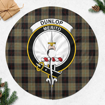 Dunlop Hunting Tartan Christmas Tree Skirt with Family Crest