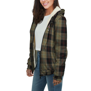 Dunlop Hunting Tartan Sherpa Hoodie with Family Crest
