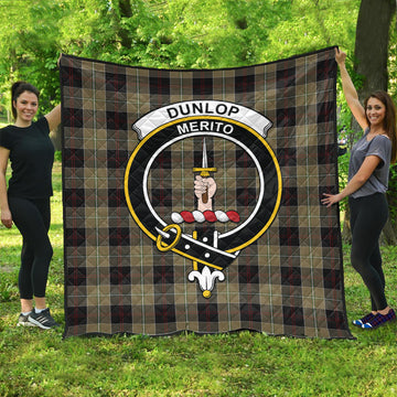 Dunlop Hunting Tartan Quilt with Family Crest