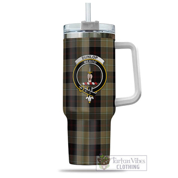 Dunlop Hunting Tartan and Family Crest Tumbler with Handle