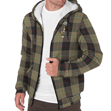 Dunlop Hunting Tartan Sherpa Hoodie with Family Crest