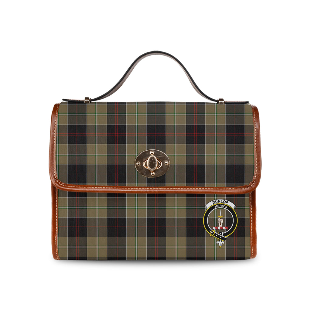 dunlop-hunting-tartan-leather-strap-waterproof-canvas-bag-with-family-crest