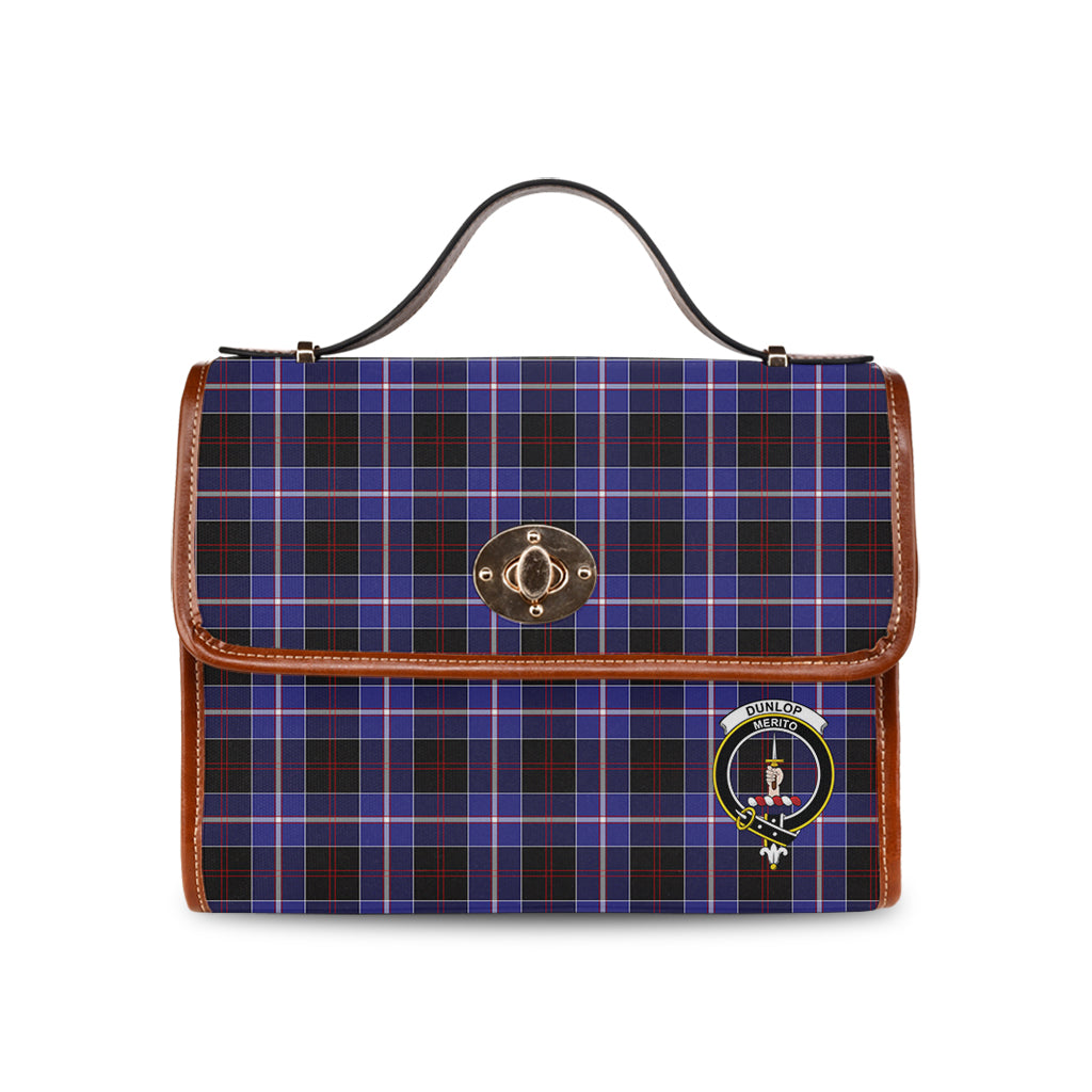 dunlop-modern-tartan-leather-strap-waterproof-canvas-bag-with-family-crest