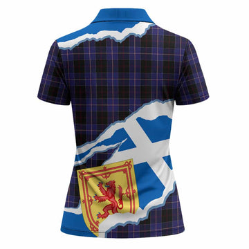 Dunlop Scotland Football Tartan Women Polo Shirt We'll Be Coming