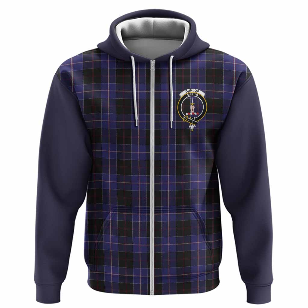 Dunlop Tartan Accent Hoodie with Family Crest