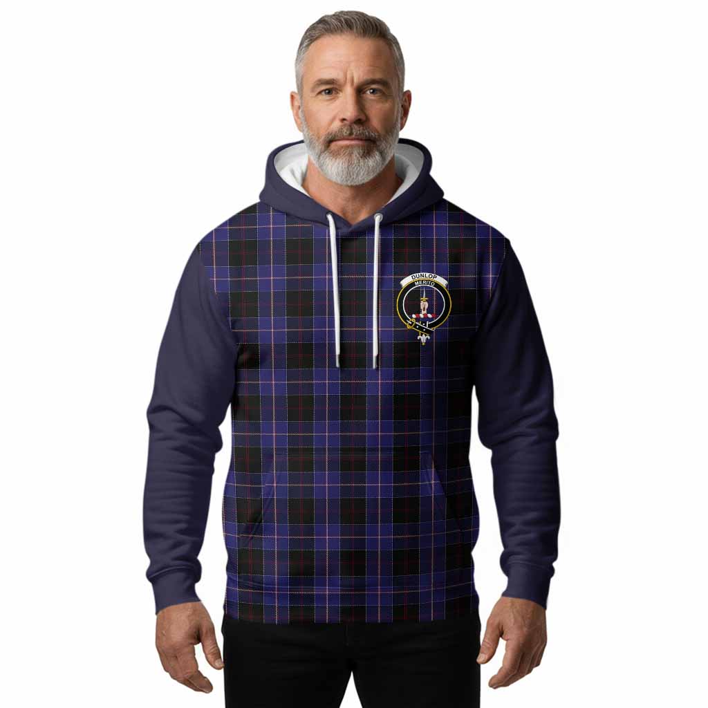 Dunlop Tartan Accent Hoodie with Family Crest
