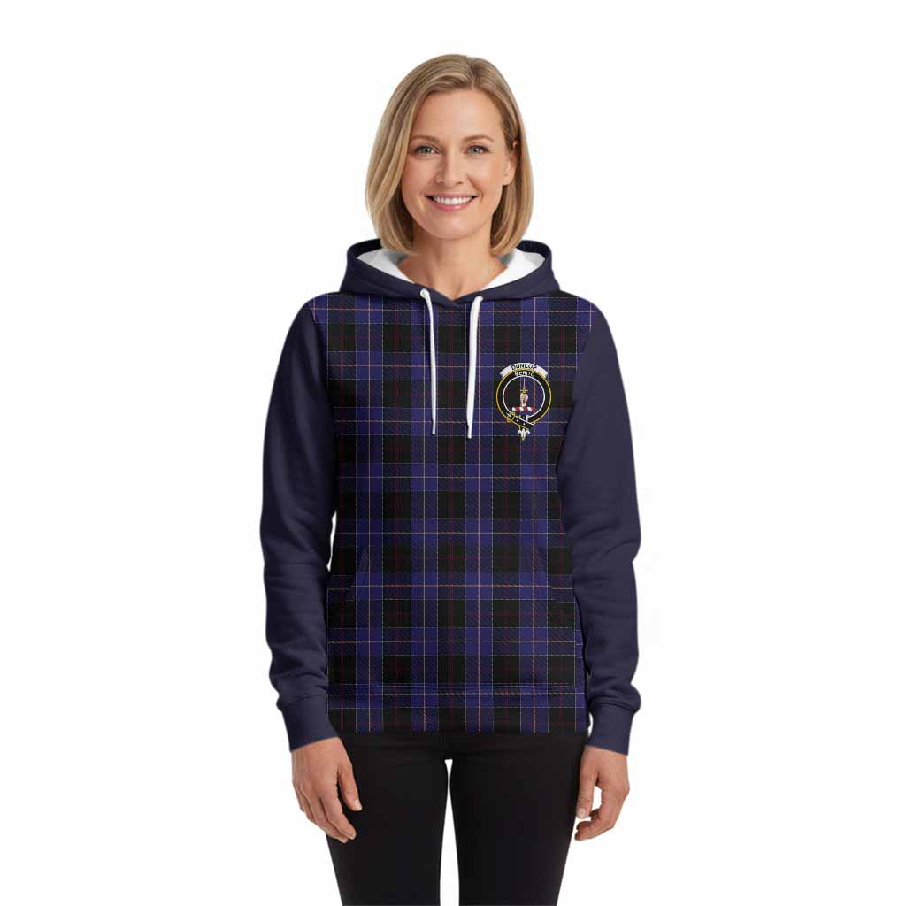 Dunlop Tartan Accent Hoodie with Family Crest