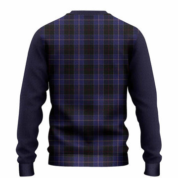 Dunlop Tartan Accent Knitted Sweater with Family Crest