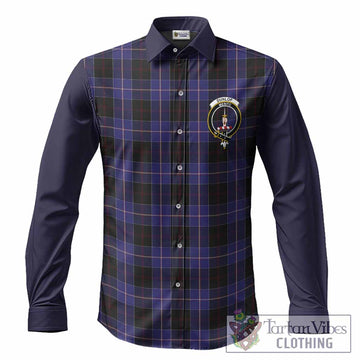 Dunlop Tartan Accent Long Sleeve Button Shirts with Family Crest