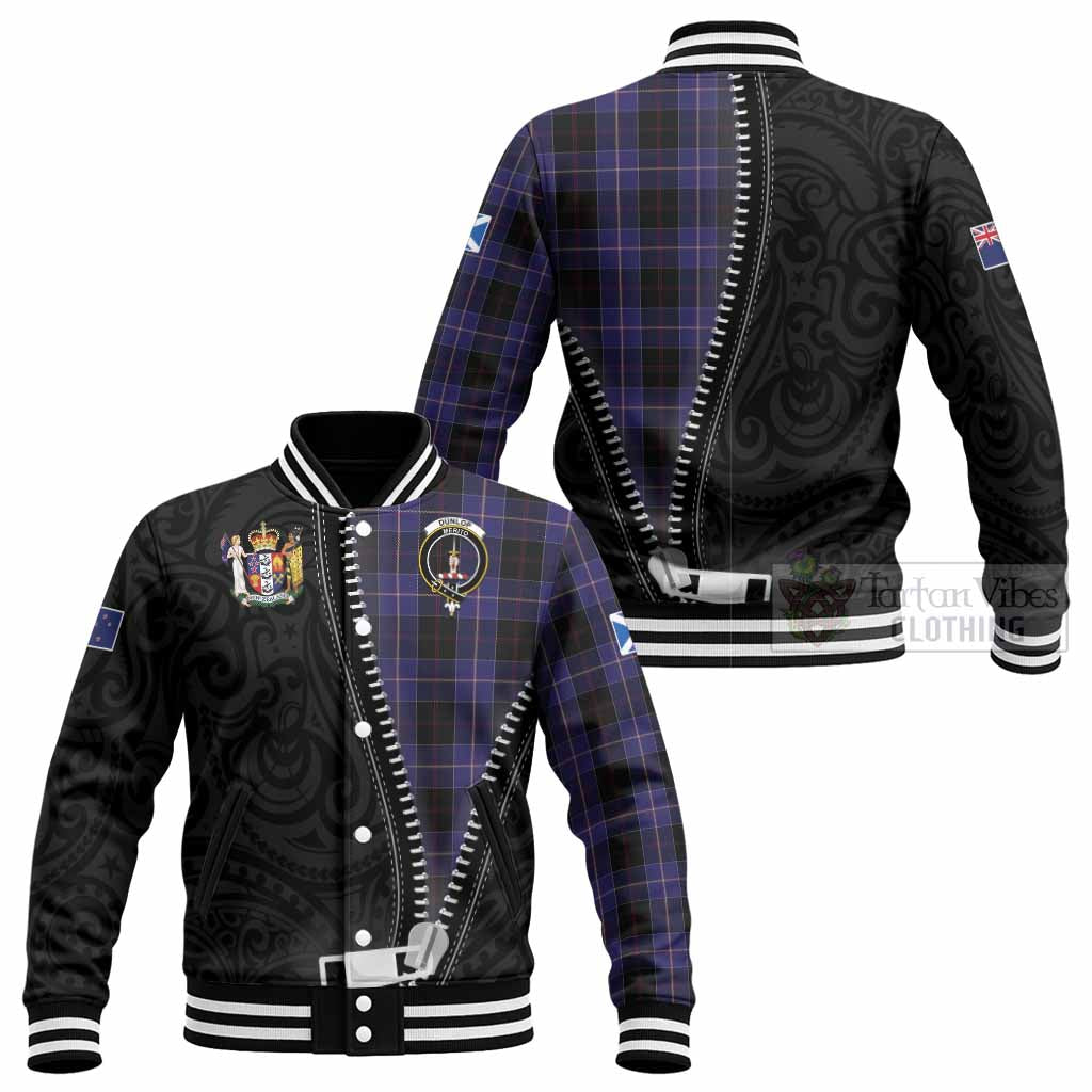 Dunlop Tartan Baseball Jacket New Zealand Pattern Unique Zipper Stylized