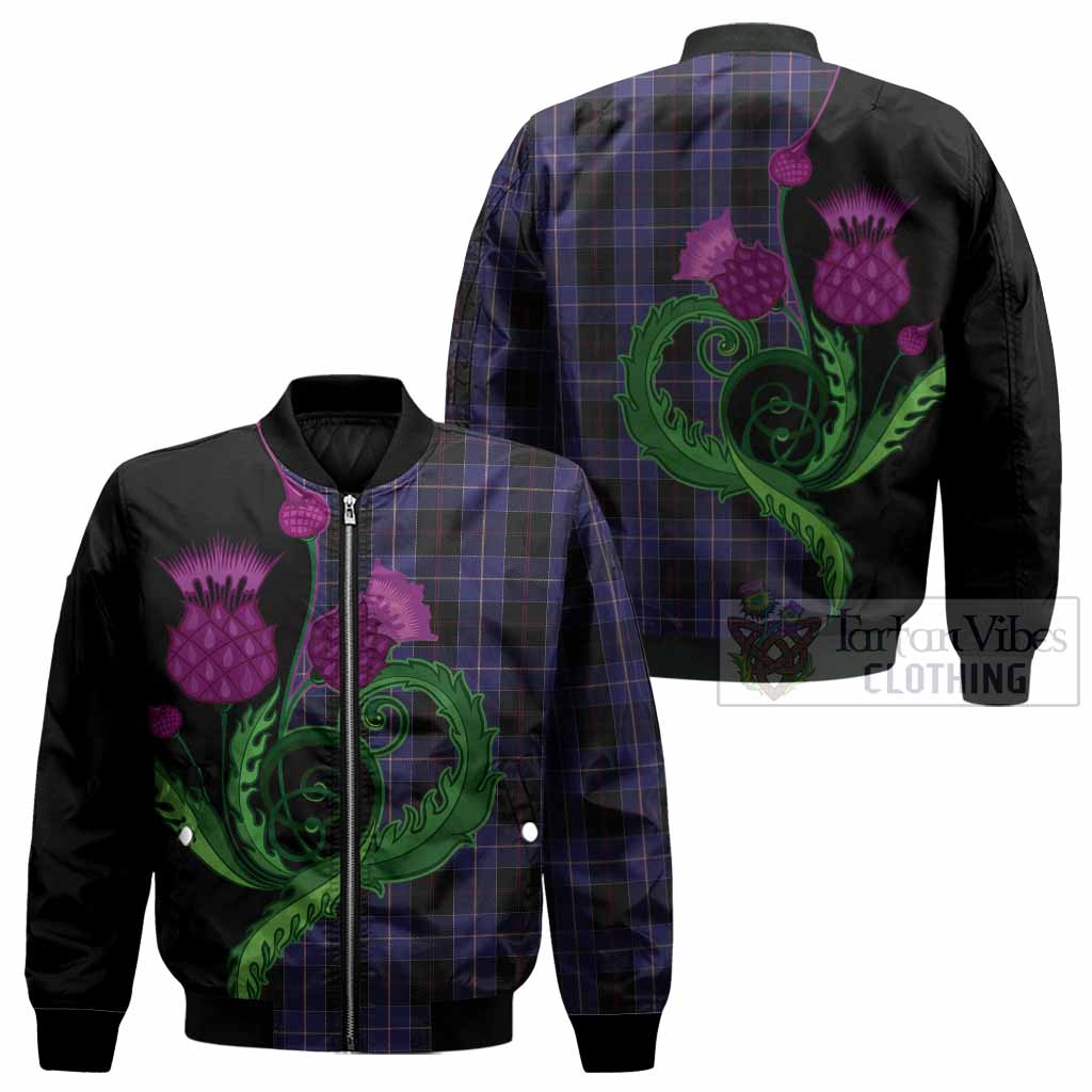 Dunlop Tartan Bomber Jacket Traditional Scottish Thistle