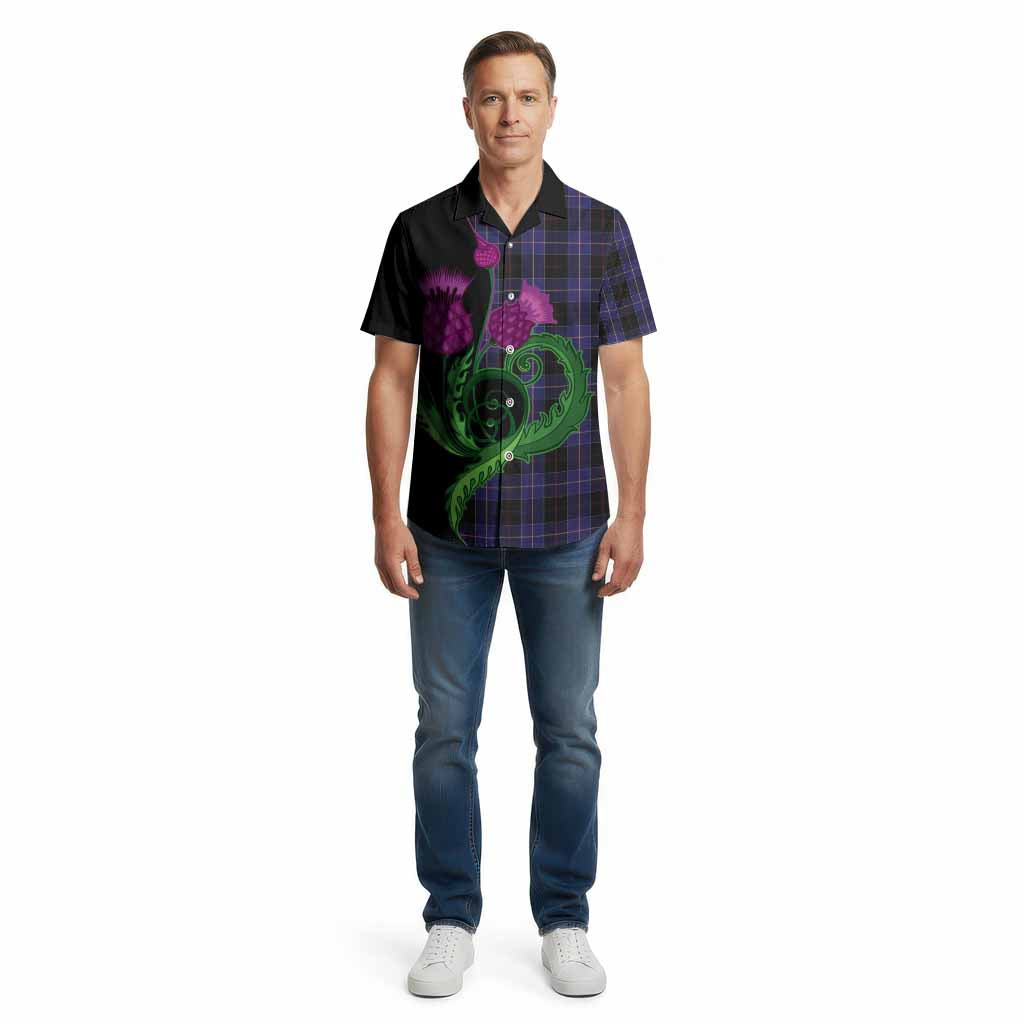 Dunlop Tartan Cotton Hawaiian Shirt Traditional Scottish Thistle