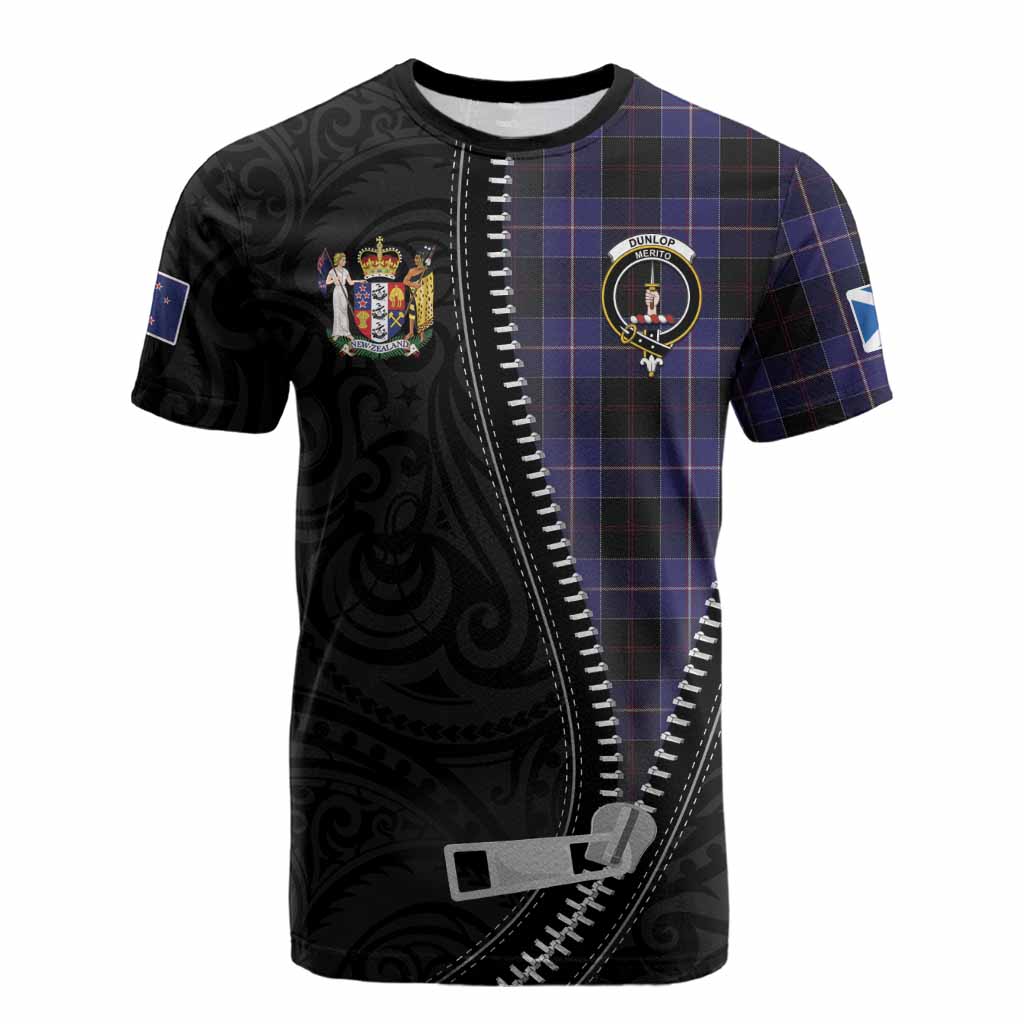 Dunlop Tartan Cotton T-shirt New Zealand Pattern Unique Zipper Stylized