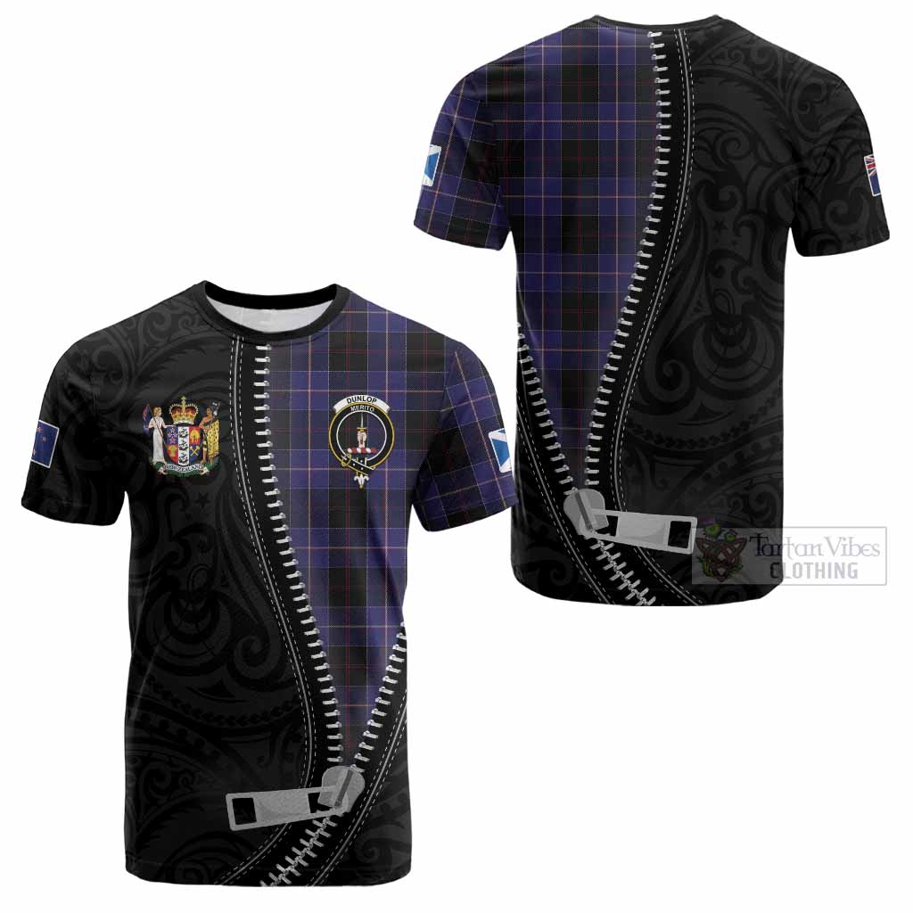 Dunlop Tartan Cotton T-shirt New Zealand Pattern Unique Zipper Stylized
